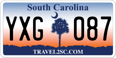 SC license plate YXG087