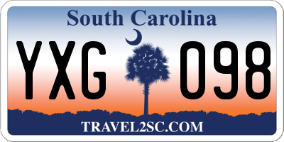 SC license plate YXG098