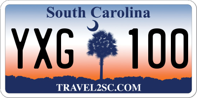 SC license plate YXG100