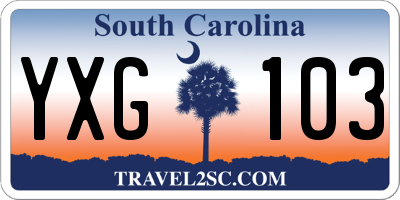 SC license plate YXG103