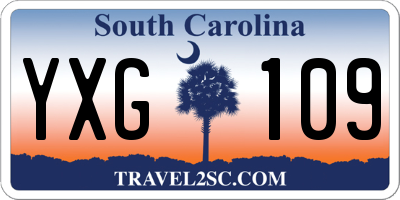 SC license plate YXG109
