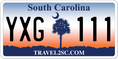 SC license plate YXG111