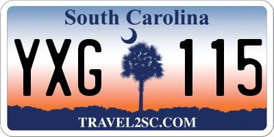 SC license plate YXG115