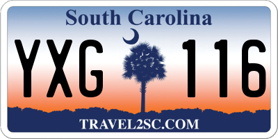 SC license plate YXG116