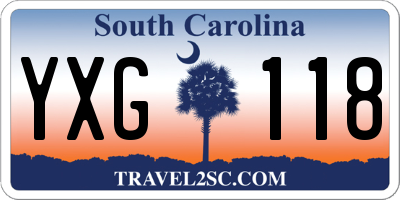 SC license plate YXG118