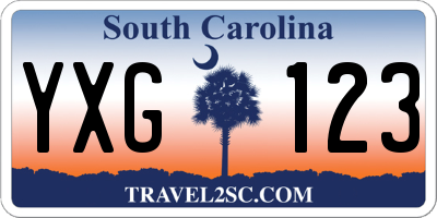SC license plate YXG123