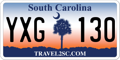 SC license plate YXG130