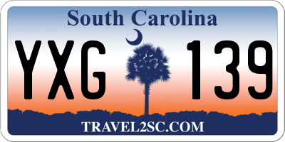 SC license plate YXG139