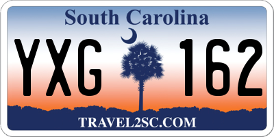 SC license plate YXG162