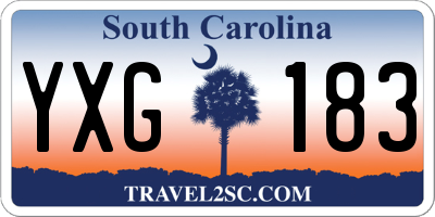 SC license plate YXG183