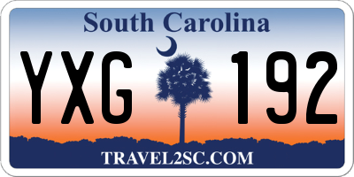 SC license plate YXG192