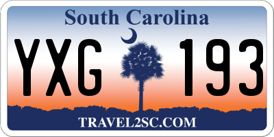 SC license plate YXG193