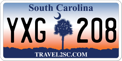 SC license plate YXG208