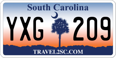 SC license plate YXG209