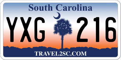 SC license plate YXG216
