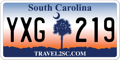 SC license plate YXG219