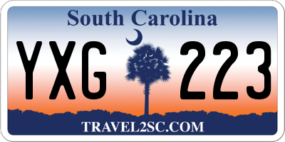 SC license plate YXG223
