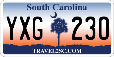SC license plate YXG230