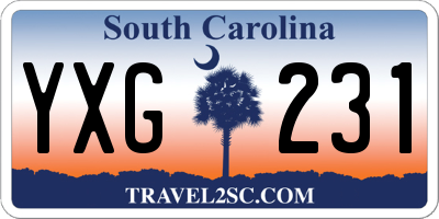 SC license plate YXG231