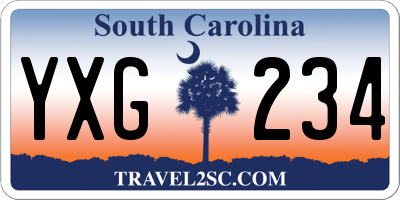 SC license plate YXG234