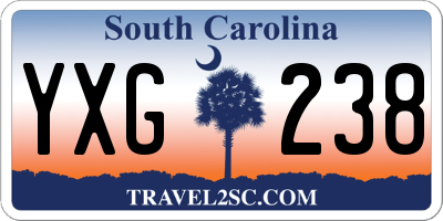 SC license plate YXG238