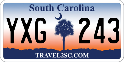 SC license plate YXG243