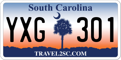 SC license plate YXG301