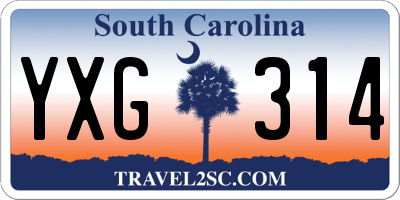 SC license plate YXG314