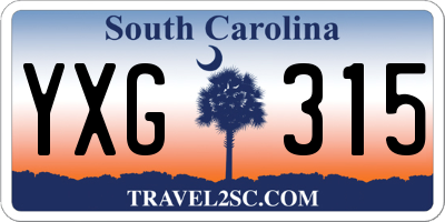 SC license plate YXG315