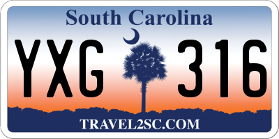 SC license plate YXG316