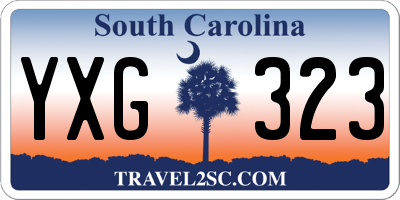 SC license plate YXG323