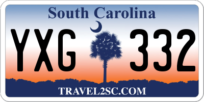 SC license plate YXG332