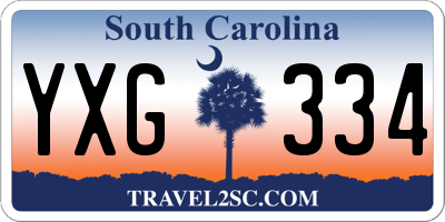 SC license plate YXG334
