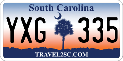 SC license plate YXG335