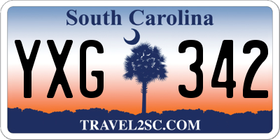 SC license plate YXG342