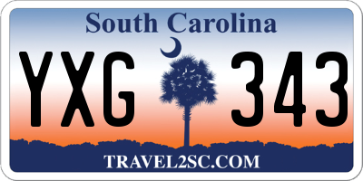 SC license plate YXG343