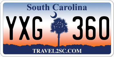 SC license plate YXG360