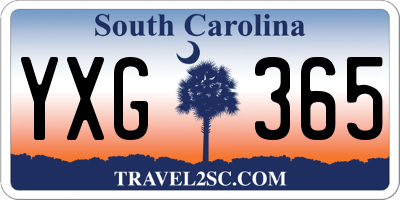 SC license plate YXG365