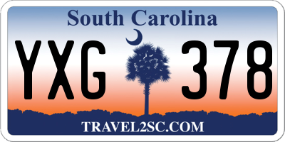 SC license plate YXG378
