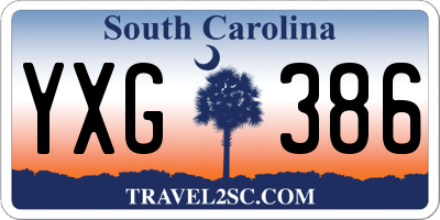 SC license plate YXG386