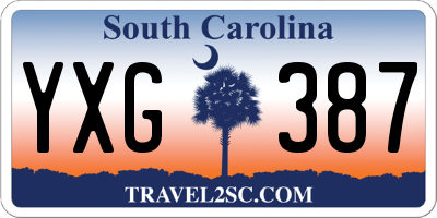 SC license plate YXG387
