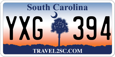 SC license plate YXG394
