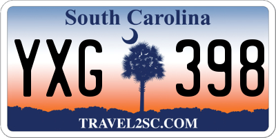 SC license plate YXG398