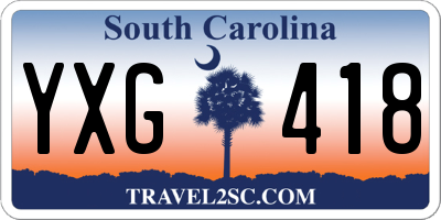 SC license plate YXG418