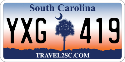 SC license plate YXG419