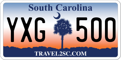 SC license plate YXG500