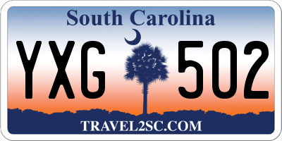 SC license plate YXG502