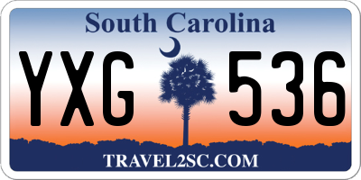 SC license plate YXG536