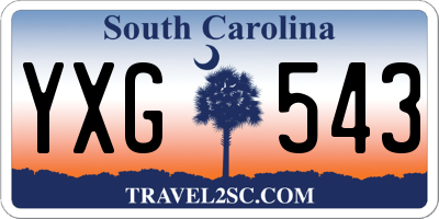 SC license plate YXG543