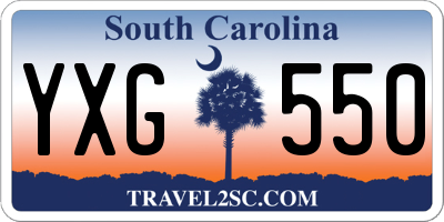 SC license plate YXG550
